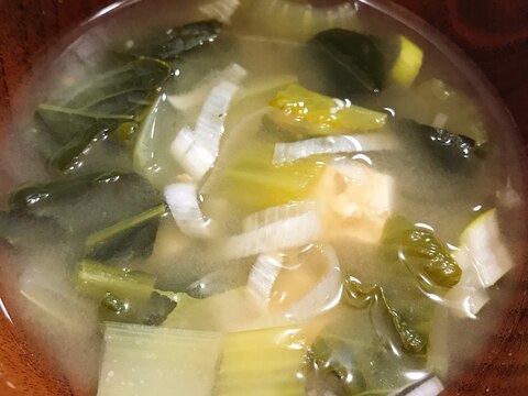 小松菜と豆腐とねぎのお味噌汁